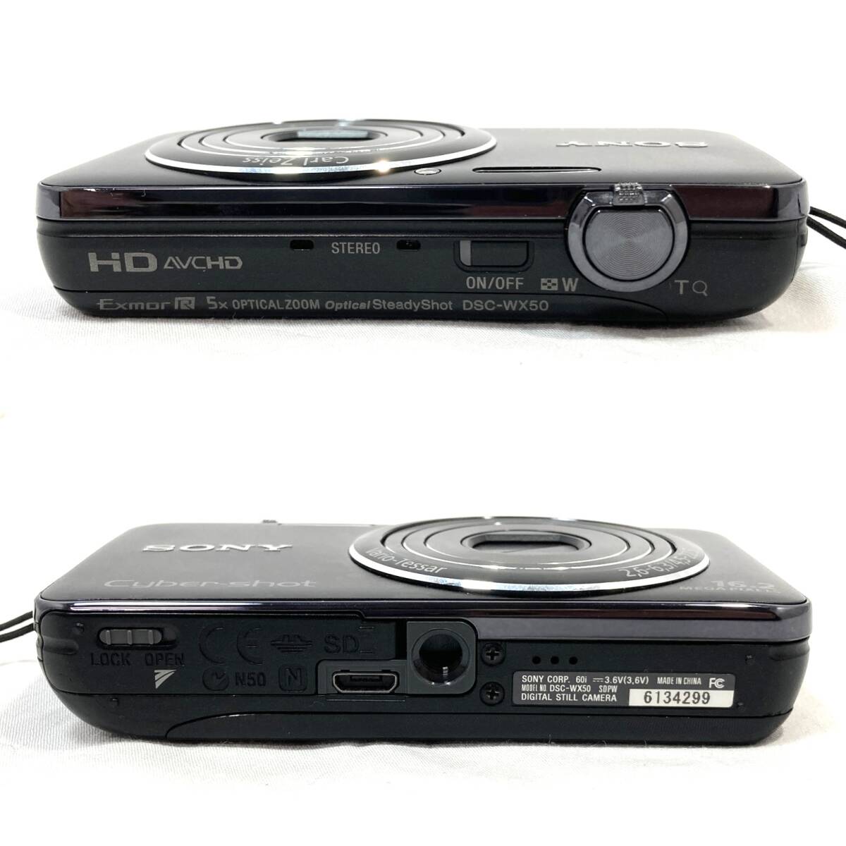 ▼SONY DSC-WX50 デジタルカメラ ブラック Cyber-shot 16.2 MEGA PIXELS デジカメ 撮影機材 ソニー バッテリー無し 動作未確認_画像4
