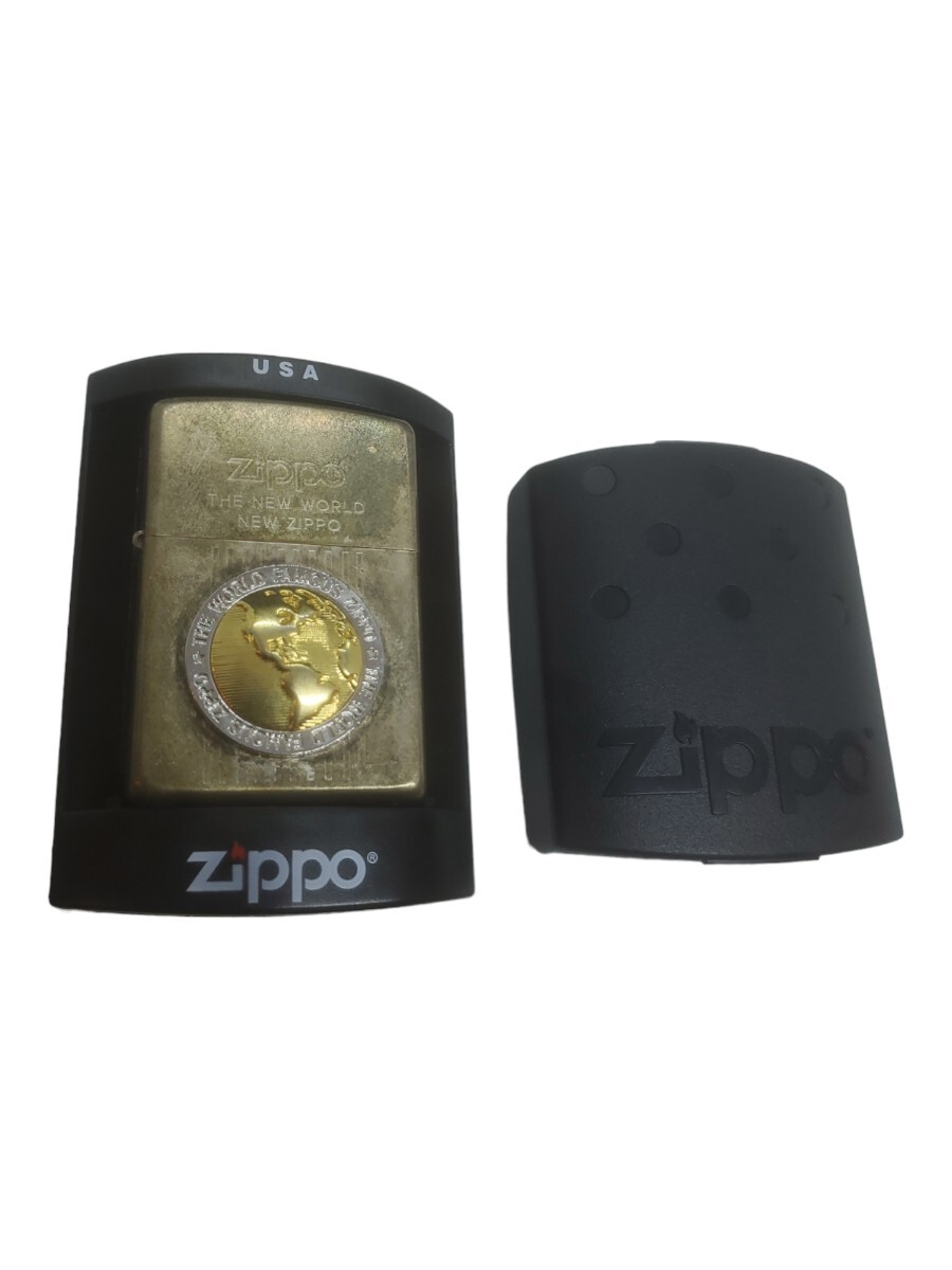 20404 zippo/ジッポ/THE NEW WORLD NEW zippo/オイルライター/喫煙具/レトロ/喫煙グッズ/年代物/当時物/ライター/点火用/着火器/刻印/煙草_画像1