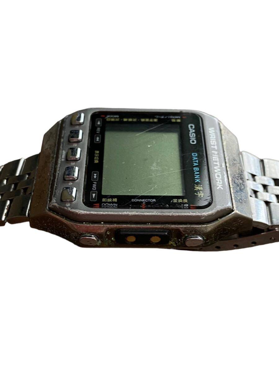 20645 CASIO カシオ DATA BANK データバンク 漢字 DKW-100 ユニセックス 腕時計 時計 デジタル ヴィンテージ クォーツ ステンレス ジャンク_画像2