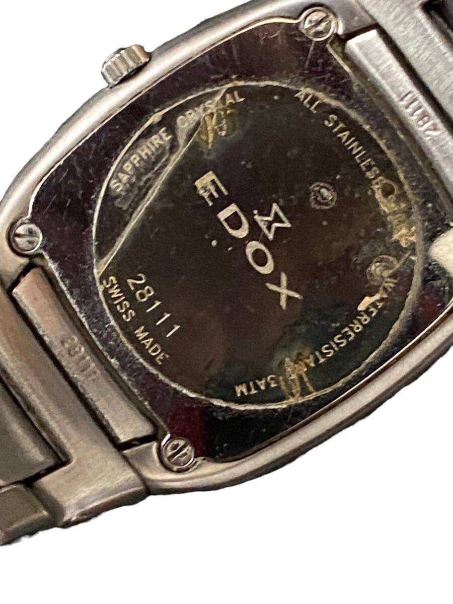 20868 EDOX エドックス LES BEMONTS 28109 QZ 黒文字盤 レディース腕時計 OGH 0561000ERT アンティーク ジャンク_画像6