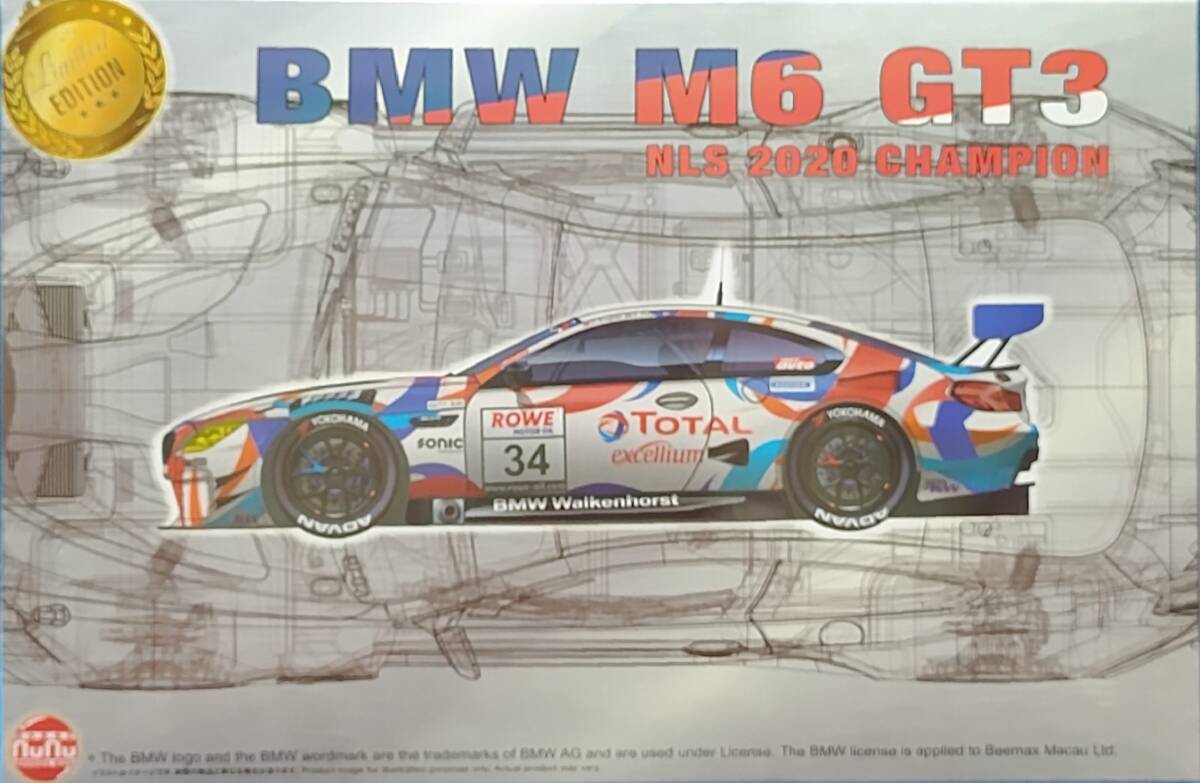 MU MU Platts 1/24 BMW M6 GT3 2020 Nuruben Barken Holst Motor Sport Неокрытый R32 Nunu Platz Primera