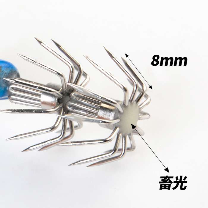 エギ 2.5号 セット 4本 釣り ルアー LED 自動点滅 フック ニードル 12.5g 10cm LED ライト 照明 集魚灯 浮き スッテ ドロッパー イカ タコの画像4