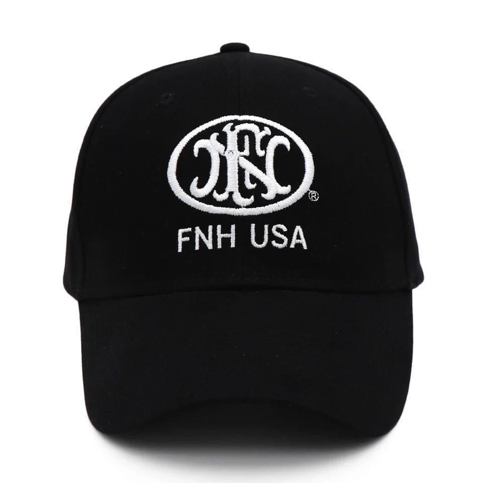 FNH USA エフエヌ 刺繍 キャップ 帽子 黒 エフエンの画像1