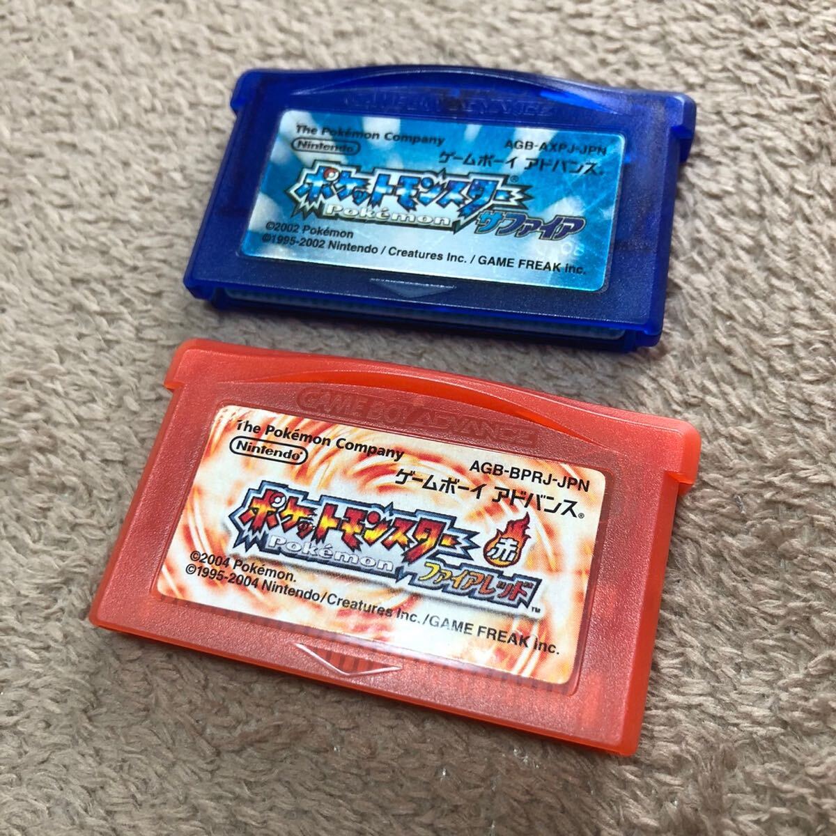 （n95）ゲームボーイアドバンス GBA ポケモン ポケットモンスター サファイア ファイアレッド 赤 青 ゲームソフト カセット_画像1