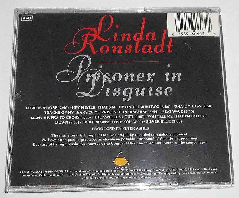 2000年US盤◎HDCD『Prisoner In Disguise 哀しみのプリズナー Linda Ronstadt』リンダ・ロンシュタット★76年,心にしみる名録音,全米4位の画像2