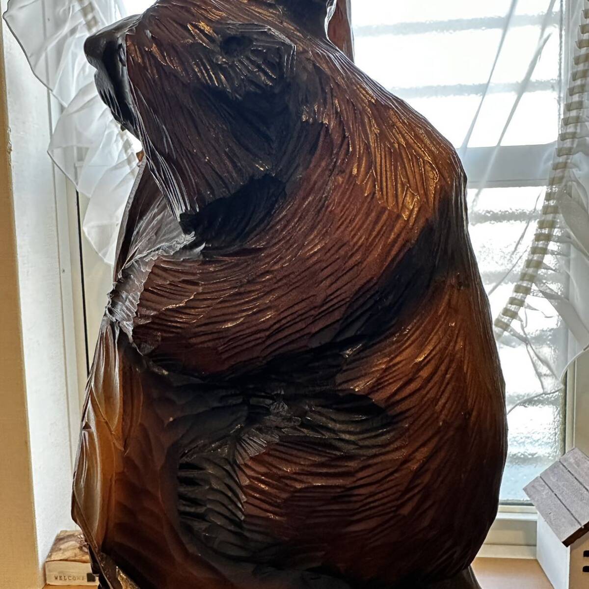 熊 木彫り 最大高さ73cm 1本木 熊3匹 親子 木彫 民芸品 伝統工芸品 インテリア アート置物 _画像6