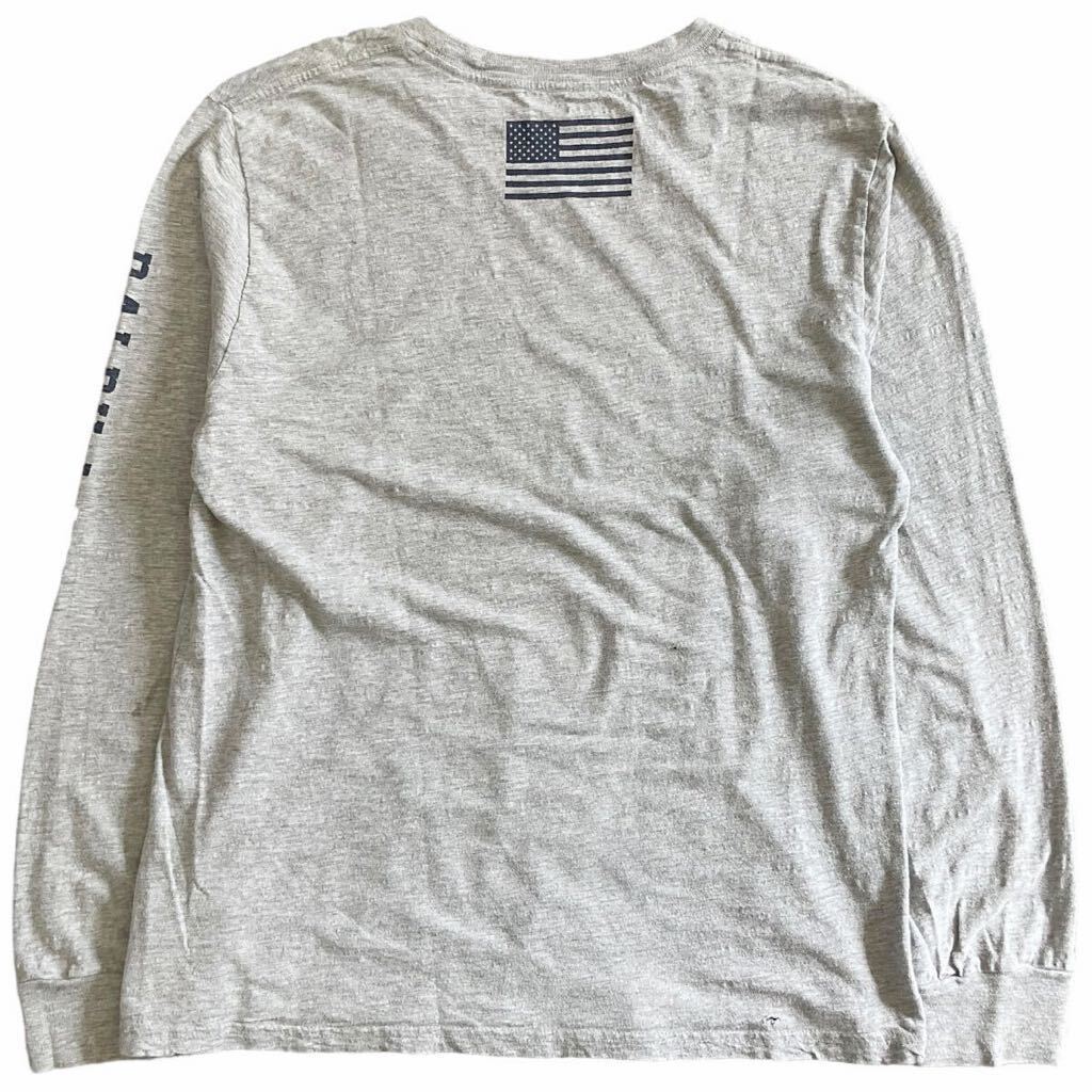 POLO Ralph Lauren ロゴ 長袖 Tシャツ XL (18-20) グレー ロンT 星条旗 フラッグ ポロ ラルフローレン_画像2