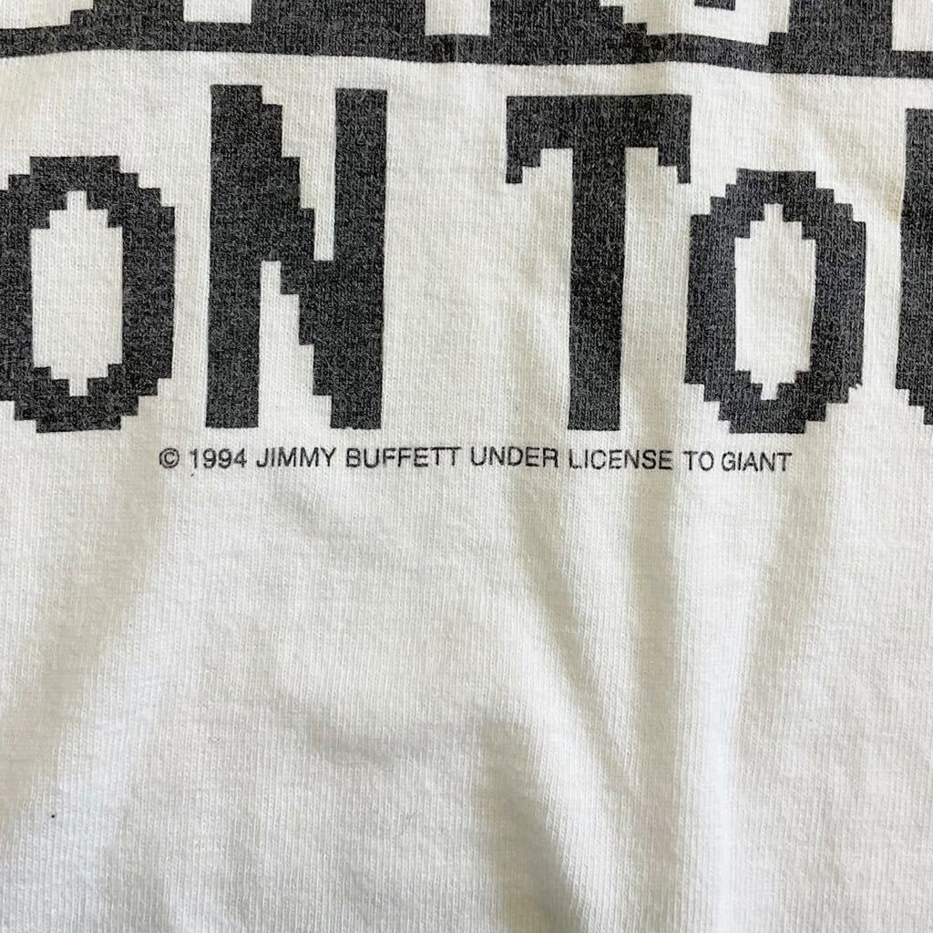 90s USA製 giantタグ Jimmy Buffett Tシャツ ホワイト L ジミーバフェット ツアー オウム バンド ロック コピーライト 1994年 ヴィンテージ_画像7