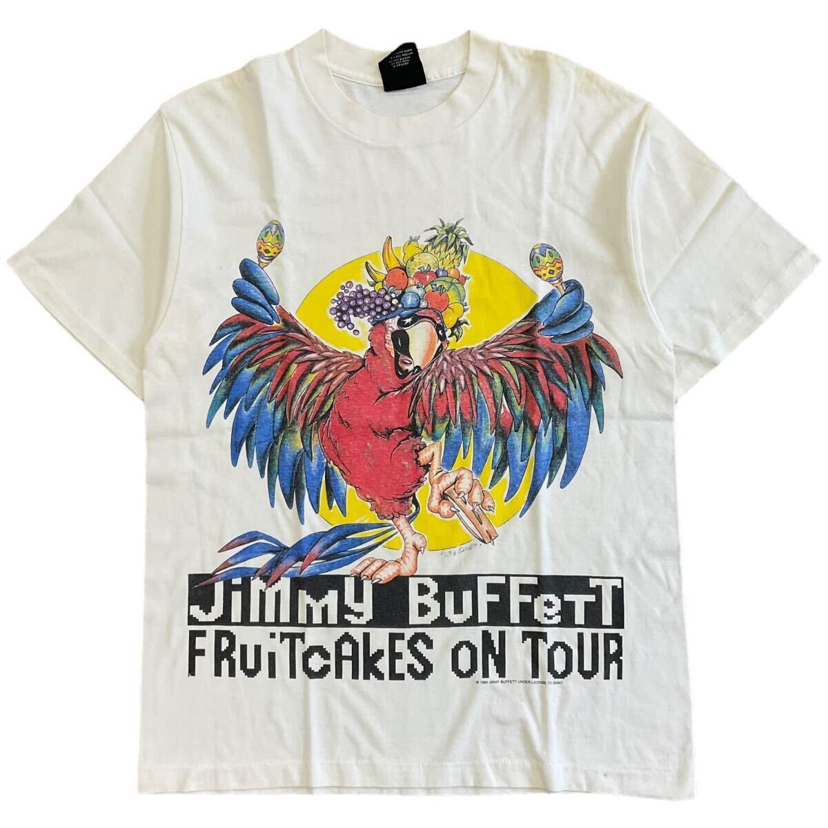 90s USA製 giantタグ Jimmy Buffett Tシャツ ホワイト L ジミーバフェット ツアー オウム バンド ロック コピーライト 1994年 ヴィンテージ_画像2