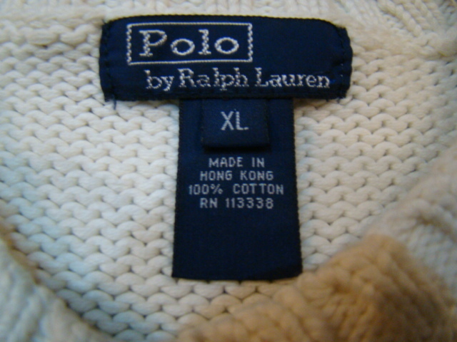 90s POLO RALPHLAUREN 星条旗 セーター XLサイズ ホワイト ポロ ラルフローレン コットン セーター アメリカンフラッグ_画像6