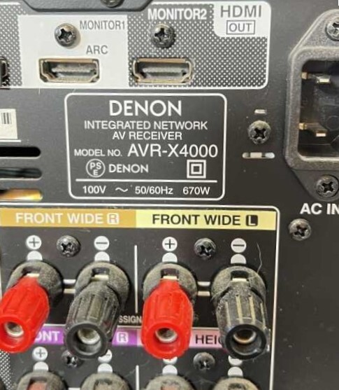 M2656 【人気商品！！】DENON デノン AVアンプ AVR-X4000 通電確認済みの画像4