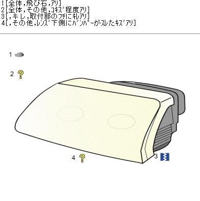 フィット DBA-GK3 左ヘッドライト 左ヘッドランプ 13G Fパッケージ NH875P ハロゲン STANLEY W0349 33150-T5A-J01の画像10