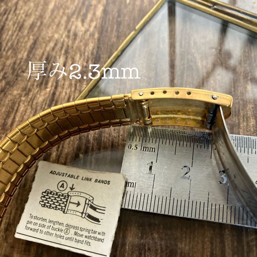 18mm 金色　腕時計ベルト　腕時計バンド　ヴィンテージ　金属　中古品_画像6