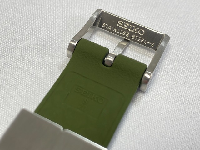 R03L011J0 SEIKO プロスペックス 20mm 純正シリコンバンド グリーン SBDY075/4R35-04R0他用 ネコポス送料無料_画像6