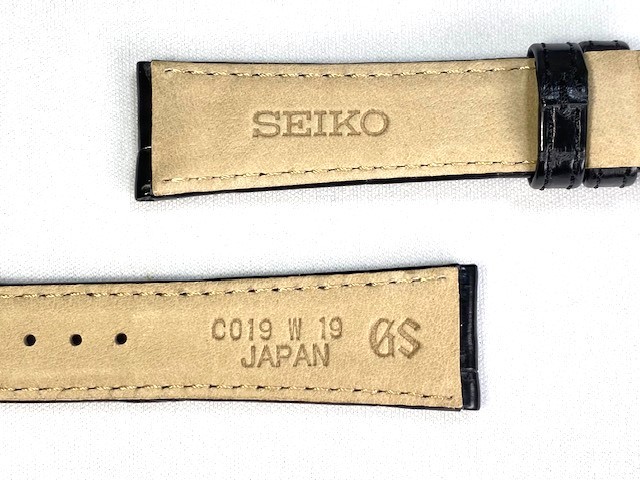 C019014J9 SEIKO グランドセイコー 62GS復刻 19mm 純正革ベルト クロコダイル ブラック SBGR095/9S65-00R0用 送料無料_画像4