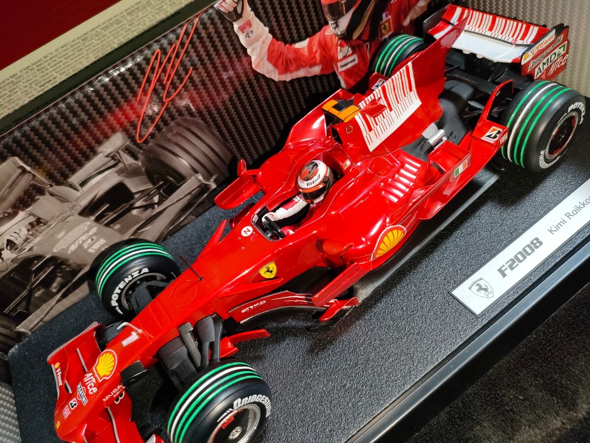 新品モデルベースF1日本GP富士ソフトタイヤ＆シャークフィン仕様1/18マテル フェラーリF2008FUJIキミ ライコネンFerrariKIMI RAIKKONEN_画像3