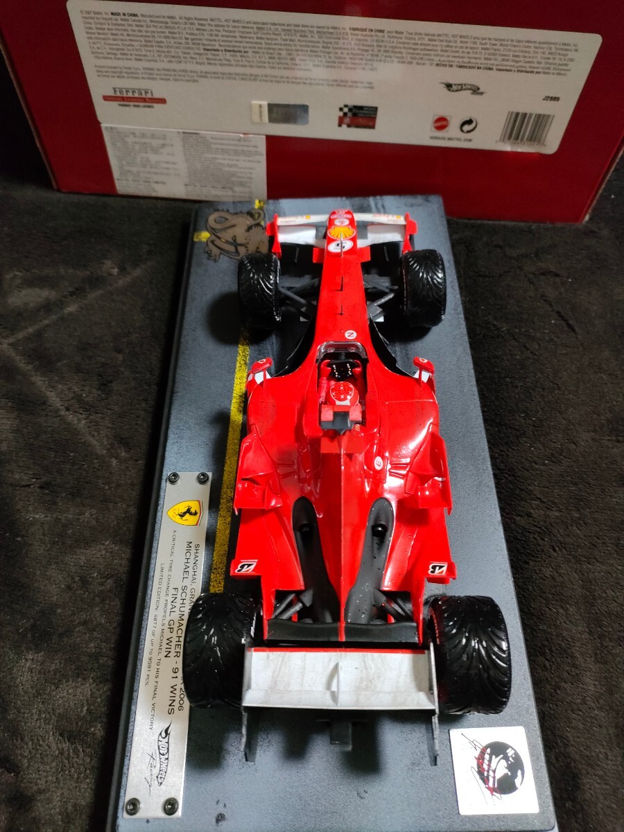 未開封新品ベース　追加デカール前下地処理済 　　 1/18フェラーリ248F1ミハエル シューマッハ最終中国上海GP2006 91WIN91勝記念限定生産品_画像5