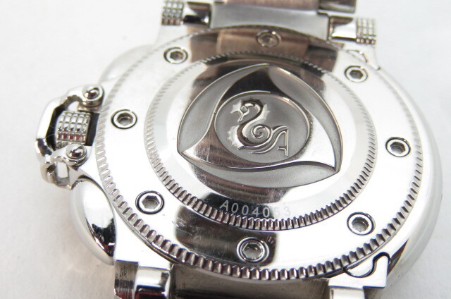 1円～【動作品】AQUANAUTIC アクアノウティック バラクーダ A004053 クロノグラフ メンズ腕時計 ホワイト文字盤 シルバー 3-6-10の画像5