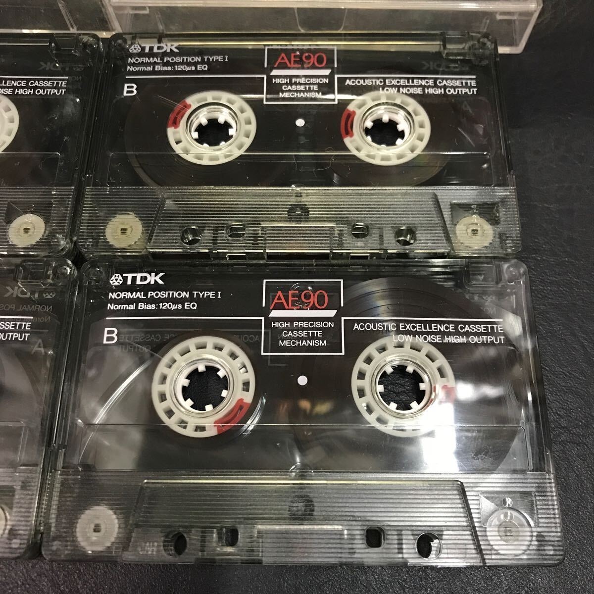 T3088 TDK カセットテープ AE 90分4本セット 当時物 爪あり 音鳴り確認済 中古 録音済み ノーマル TYPE I JAPAN レトロ_画像5