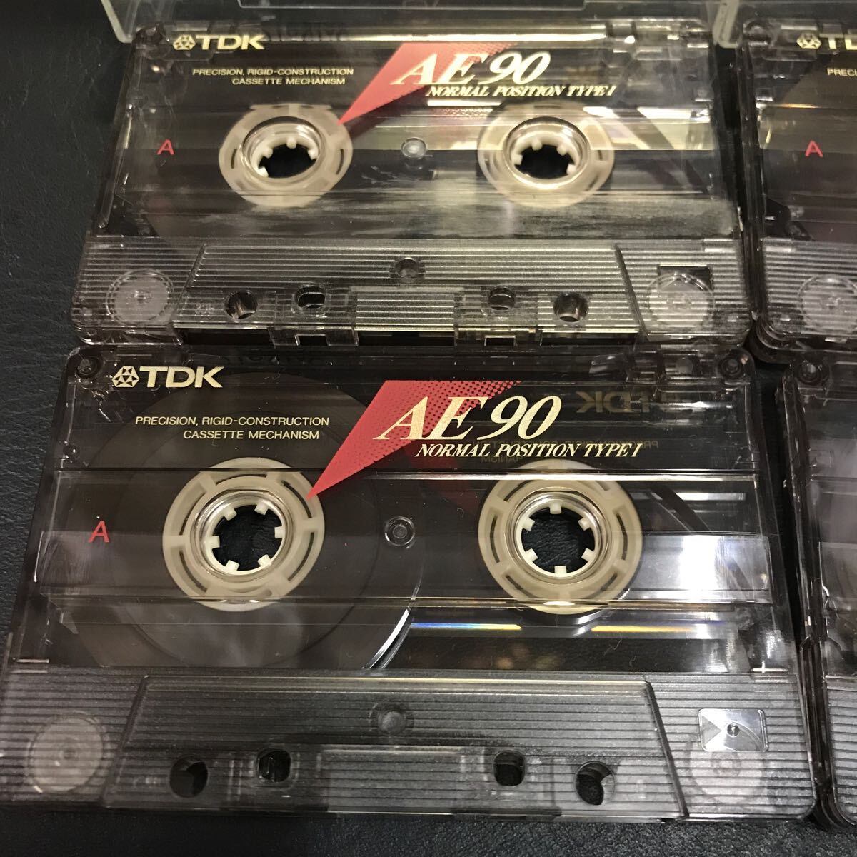T3094 TDK カセットテープ AE 90分4本セット 当時物 爪あり 音鳴り確認済 中古 録音済み ノーマル TYPE I JAPAN レトロ_画像2