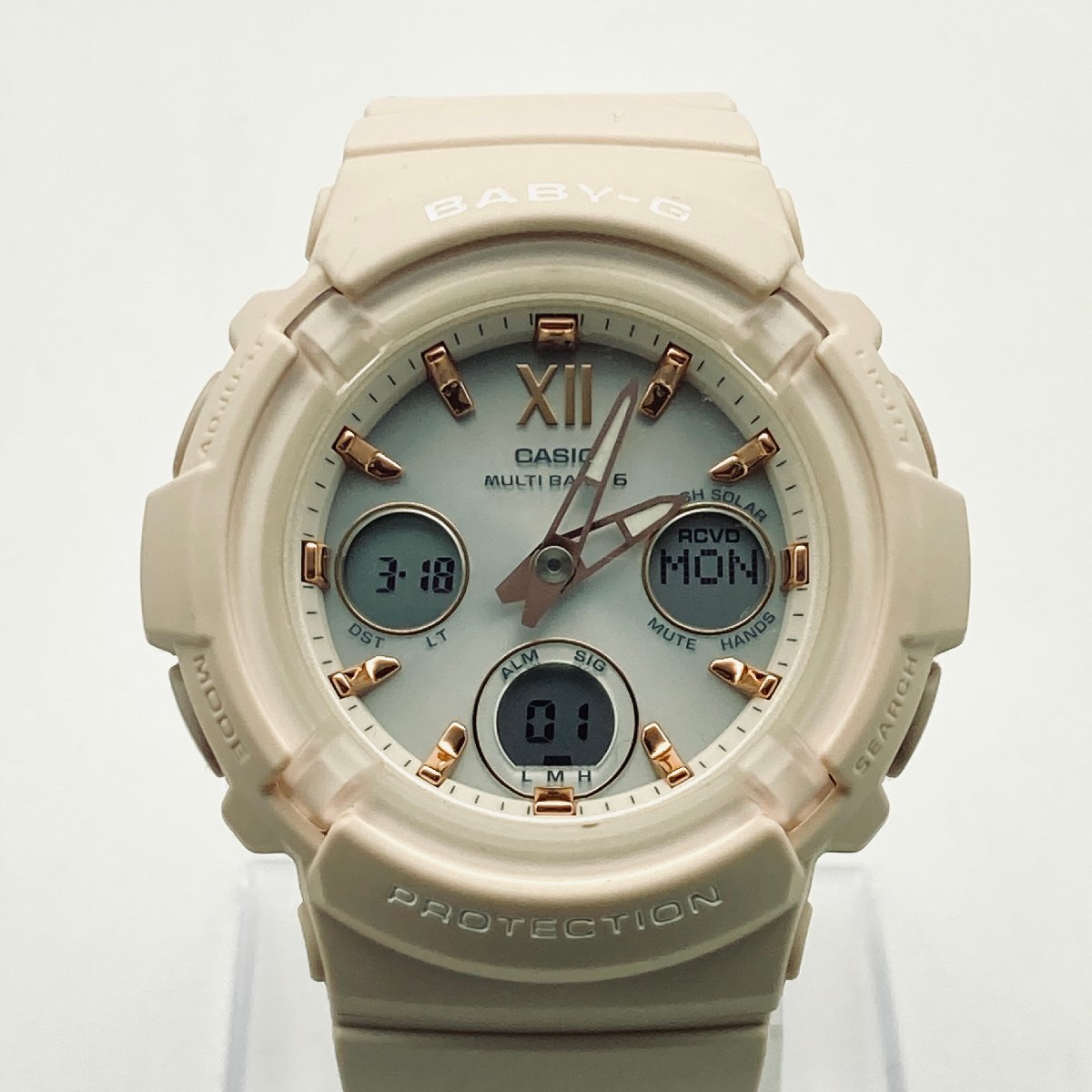 2595♭CASIO 腕時計 BABY-G 電波ソーラー BGA-2800-4A2JF 耐衝撃構造 ダブルLEDライト 10気圧防水 レディース ピンクベージュ【0311】_参考価格：23,100円