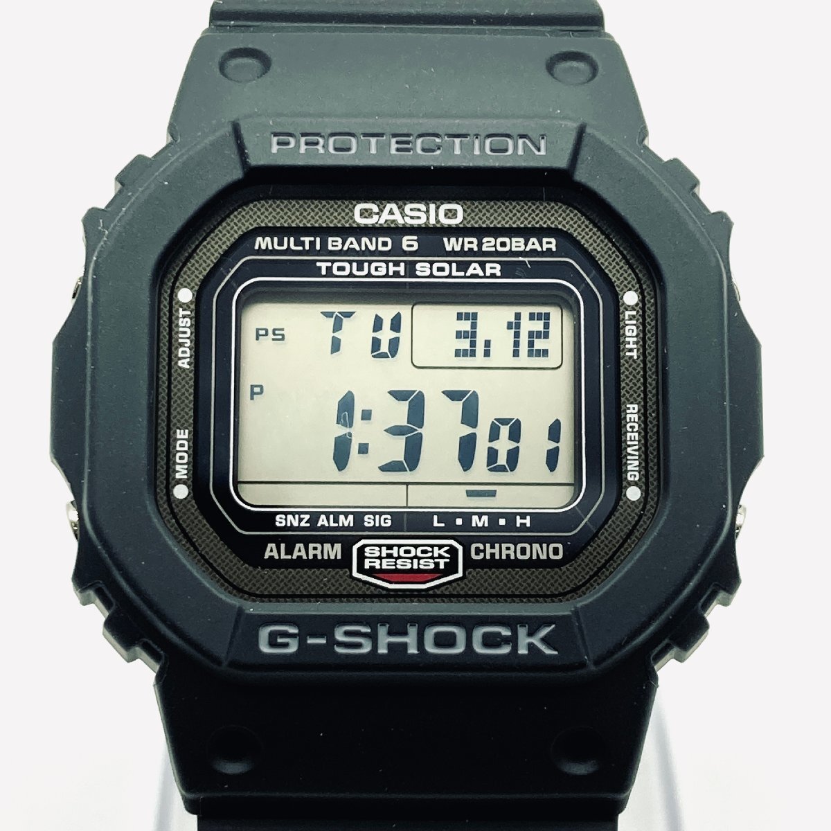 2615♭CASIO 腕時計 G-SHOCK GW-5000U-1JF 20気圧防水 電波 ソーラー 耐衝撃性 ワールドタイム 暗所で見やすい メンズ ブラック【0311】