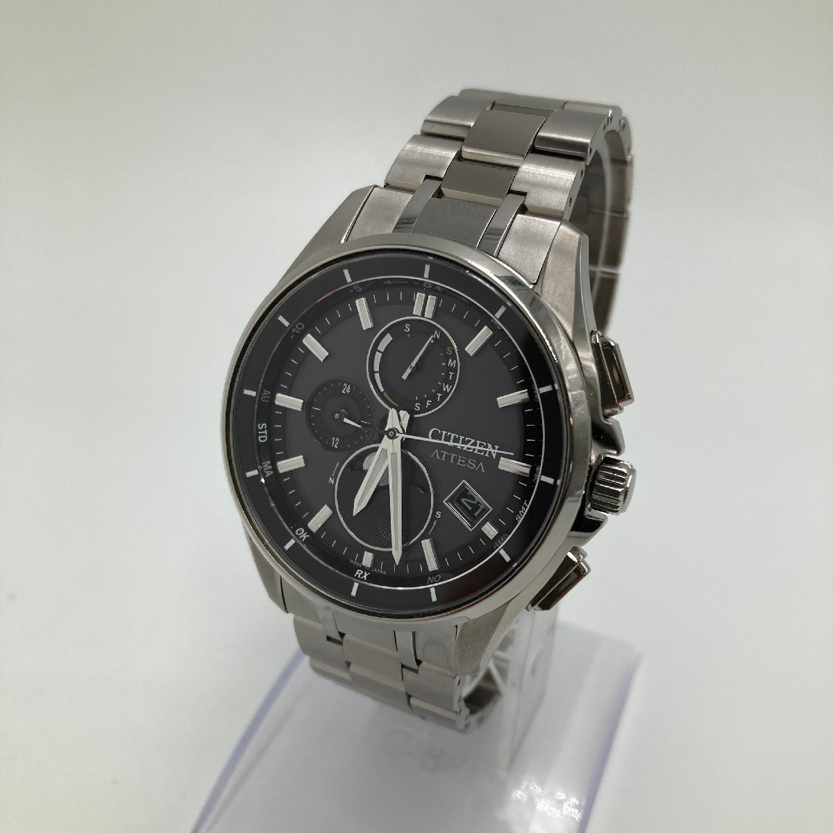 2674@2674@[Citizen] 腕時計 BY1001-66E アテッサ ムーンフェイズ 電波ソーラー 10気圧防水 メンズ シルバー【0311】_参考価格：137,500円