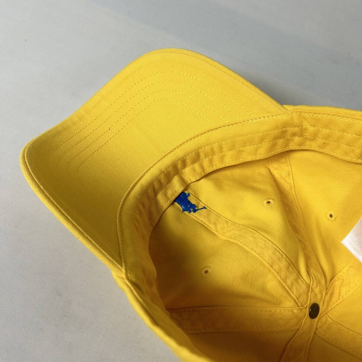 美品 正規品 POLO RALPH LAUREN CLS SPRT CAP ポロ ラルフローレン ロゴ 刺繍 クラシック スポーツ キャップ 帽子 イエロー ONE SIZE_画像5