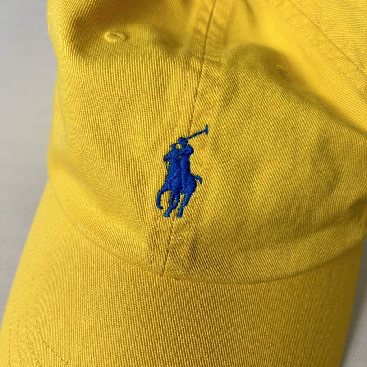 美品 正規品 POLO RALPH LAUREN CLS SPRT CAP ポロ ラルフローレン ロゴ 刺繍 クラシック スポーツ キャップ 帽子 イエロー ONE SIZE_画像6