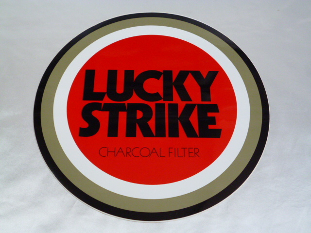 【特大 大きい】 希少 正規品 LUCKYSTRIKE CHARCOAL FILTER ステッカー 当時物 です(298mm) ラッキーストライク チャコールフィルターの画像1