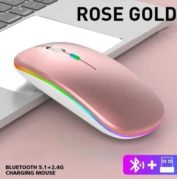 Bluetoothワイヤレスマウス 充電発光USBワイヤレスマウス(ピンク)_画像1