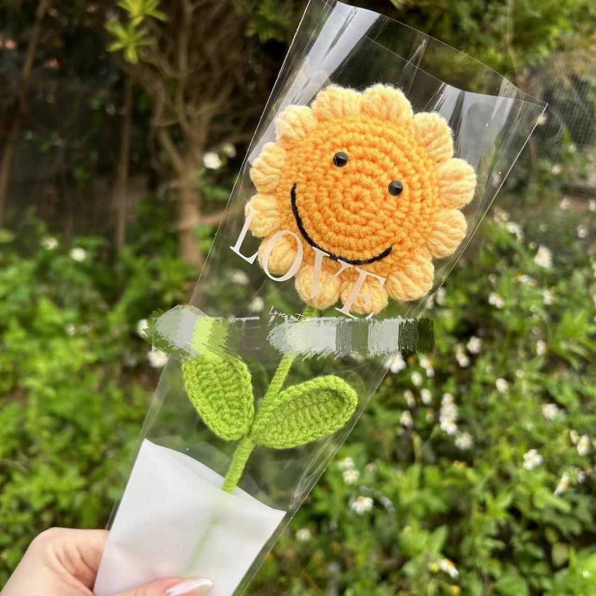 ひまわりの花 編みぐるみ花 ニット 編みぐるみ スマイリー あみぐるみ 2個入り