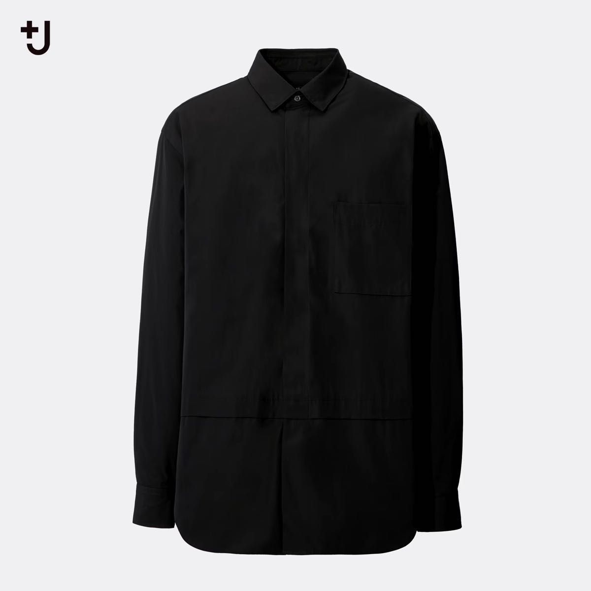 UNIQLO+J スーピマコットンオーバーサイズシャツ ブラック Lサイズ / ユニクロ JIL SANDER