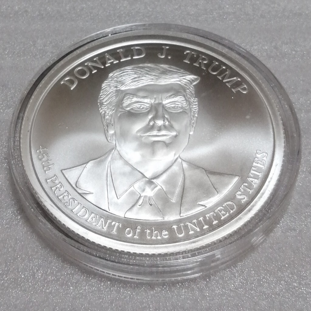 5オンス トランプ 第45代 大統領 銀貨 純銀 ラウンド 箱付き アイテム3の画像1