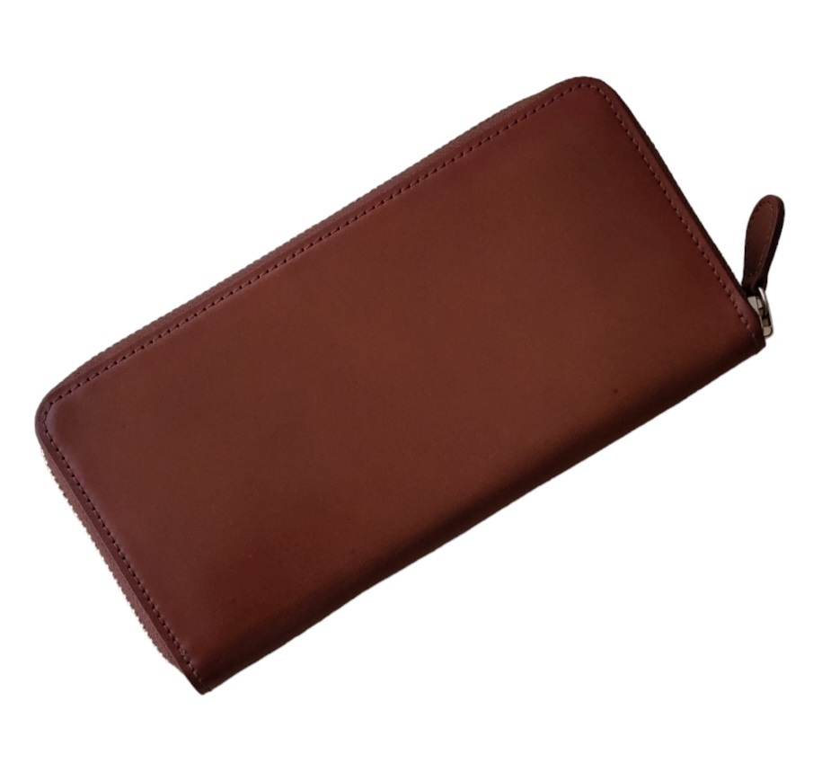 ☆美品 GANZO CORDOVAN ／ ガンゾ コードバン ラウンドファスナー 長財布 57340 ヘーゼル !!