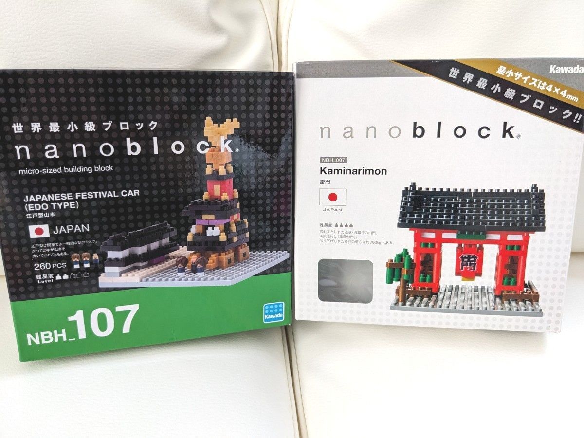 ナノブロック完成品　JAPAN　雷門　浅草　江戸型山車　ナノブロック カワダ nanoblock