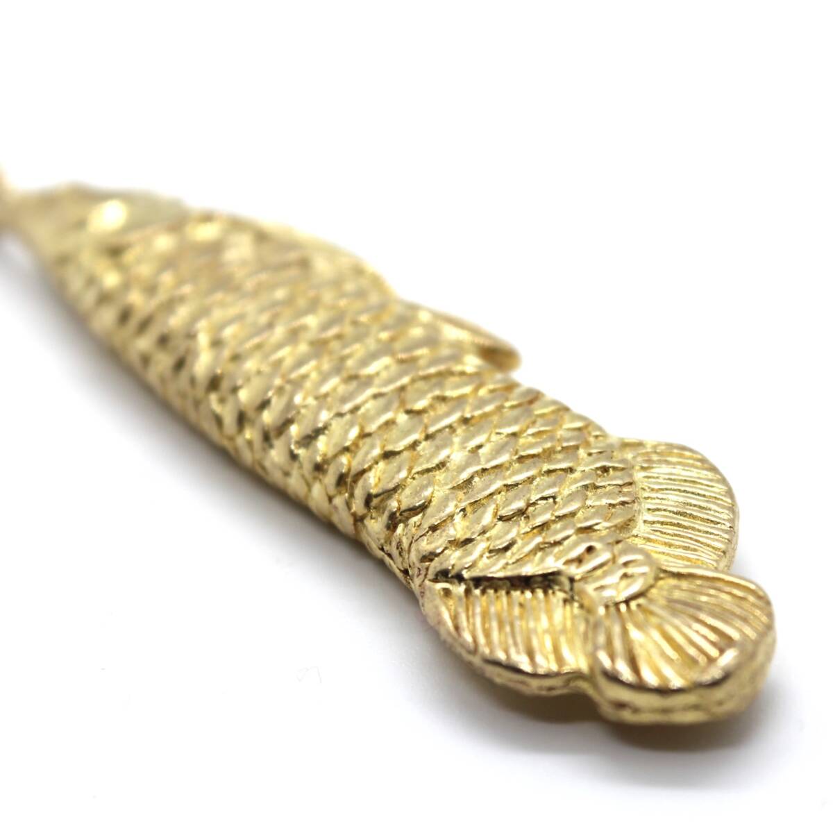 金色 ゴールド アロワナ 古代魚 龍魚 風水魚 置物 置き物 蓋置 風水 金運 幸運 財運 飾り アンティーク インテリア 真鍮 金属 銅 ar17 goの画像8