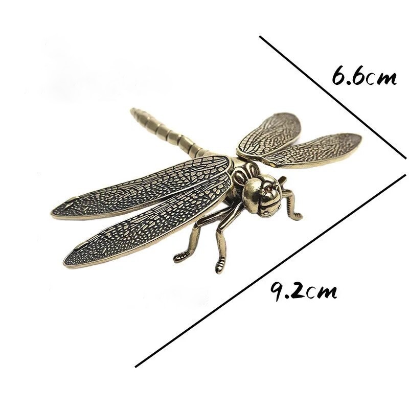 33.1g 金 ゴールド トンボ とんぼ 蜻蛉 置物 文鎮 昆虫 虫 茶道具 銅 高級 細工 工芸品 風水 インテリア 細工 銅 金属 真鍮 DR33.1 go_サイズ参考用