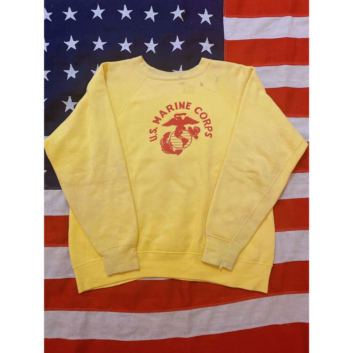 超希少&黄金サイズ!VTG 1950’s U.S.MARINE CORPS SWEAT SHIRTS WITH STENCIL XL USN US NAVYビンテージアメリカ海軍スウェット ステンシル_画像2