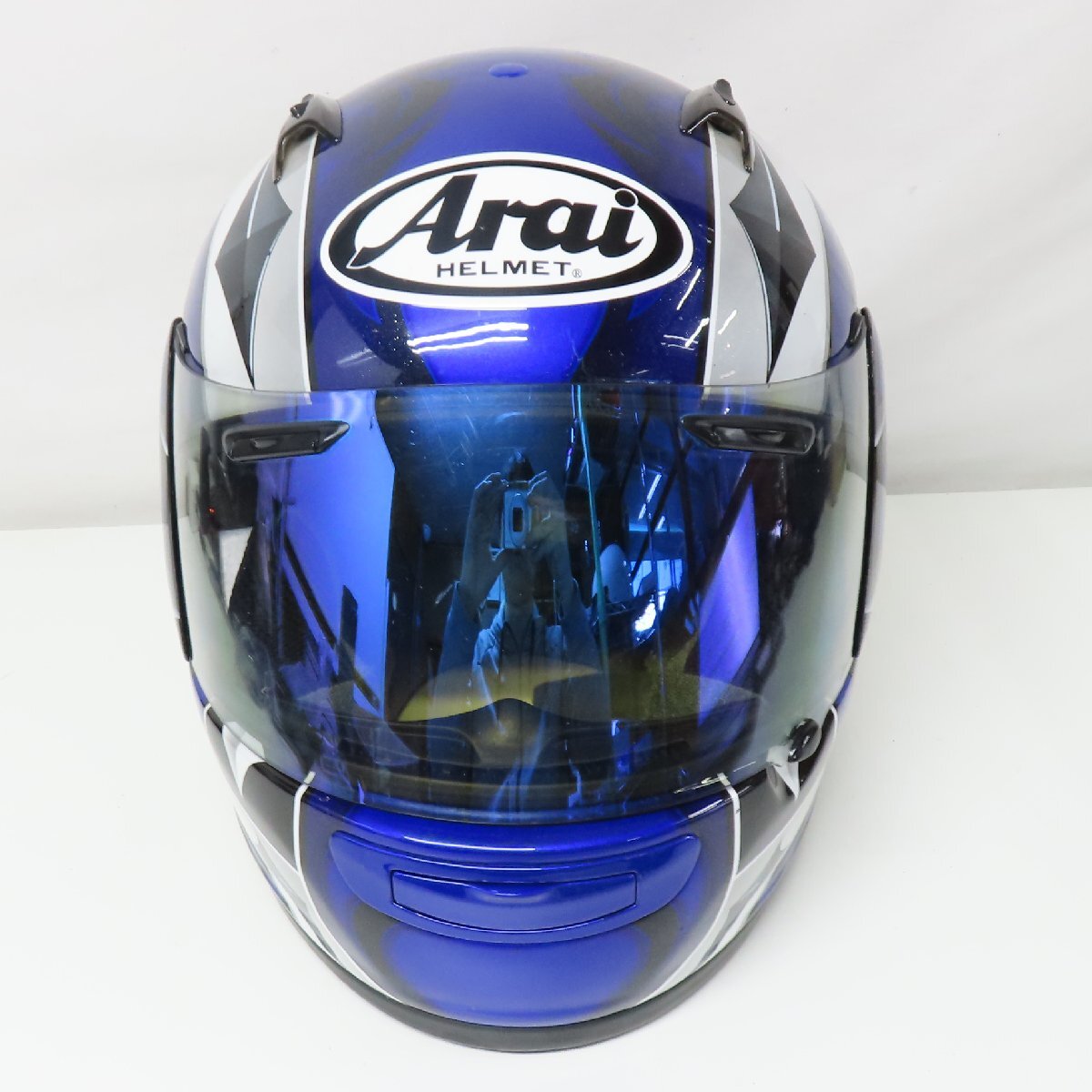 【中古美品】【シールド2枚】Arai アライ QUANTUM-J ACE フルフェイスヘルメット Lサイズ クアンタムJ エース バイク 二輪 オートバイ_画像6