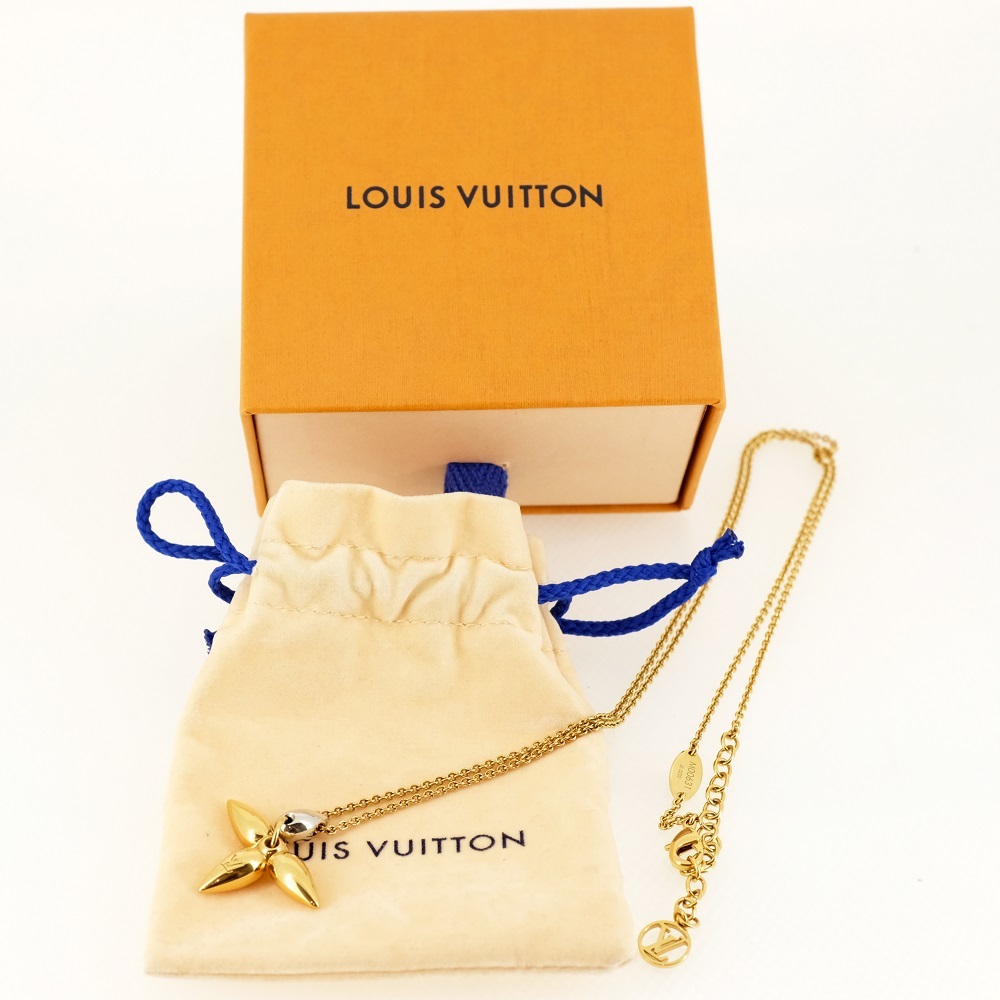 [ прекрасный товар ]LOUIS VUITTON Louis Vuitton kolie* Louis Z Panda n колье монограмма цветок цепь Gold M00631