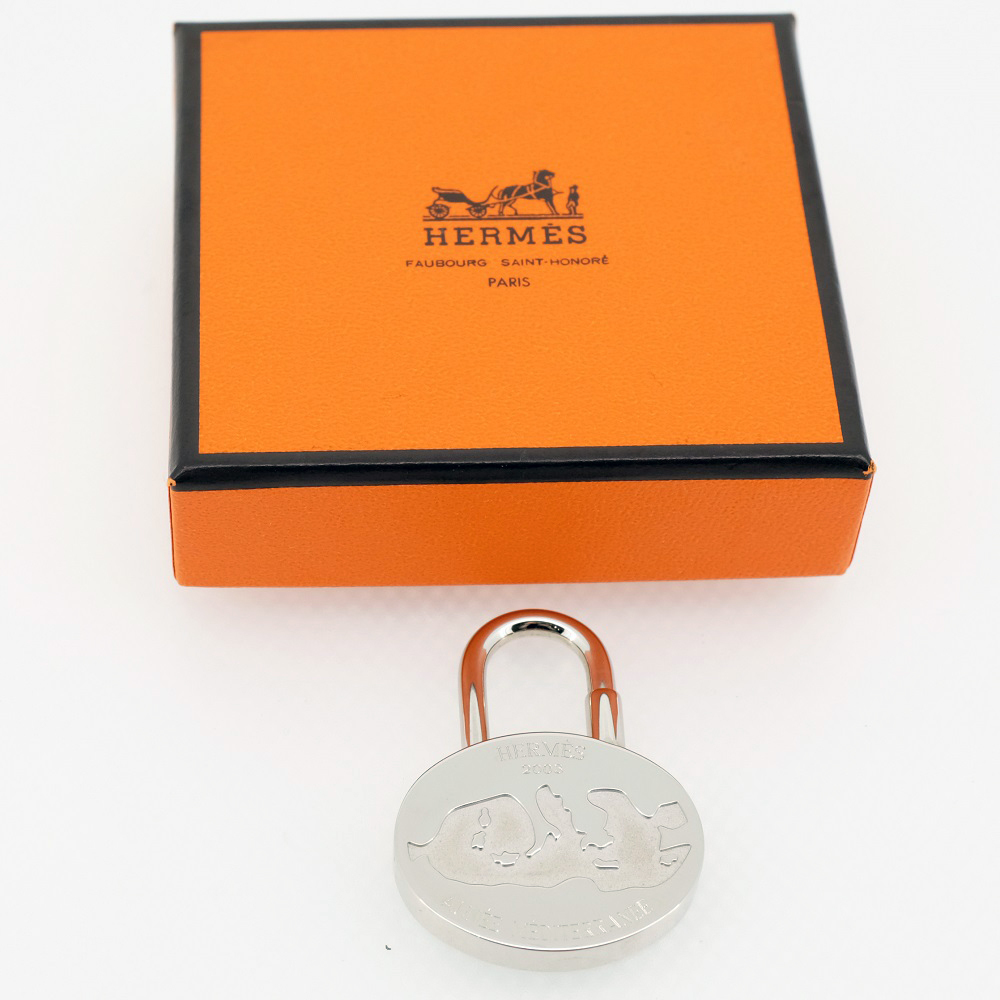 [ beautiful goods ]HERMES Hermes katena ground middle sea pendant top 2003 year limitation charm metal silver lady's box 