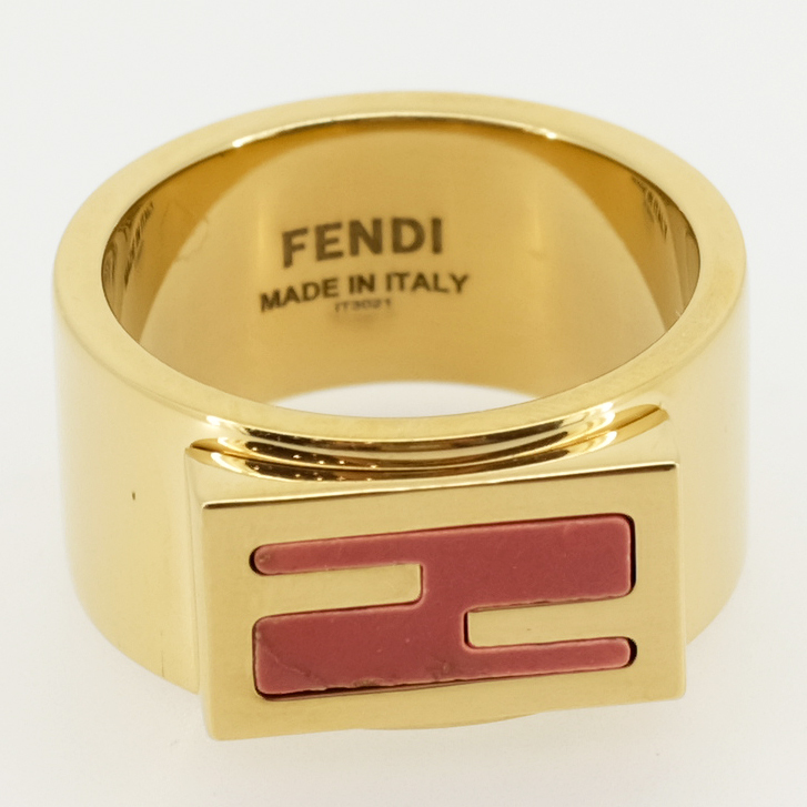 FENDI フェンディ スカーフリング GPゴールド ピンク 箱付_画像2