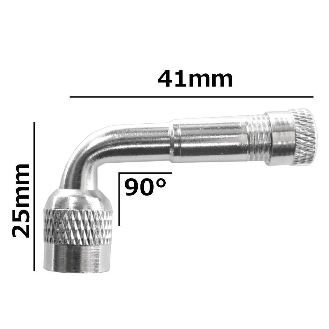 エアバルブ エクステンション 90度 L型 1個 エアーバルブ 自動車 バイク 原付 タイヤ 空気入れ ホイール ノズル 延長 アダプター 米式_画像5