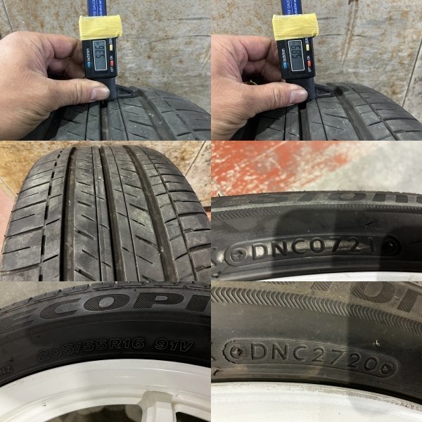 ★日本製!! 社外 H/NODEX HA670 16インチ アルミ ホイール 4本 16×7J ＋43 PCD114.3 5穴 ハブ径73 205/55R16 タイヤおまけ程度★の画像4