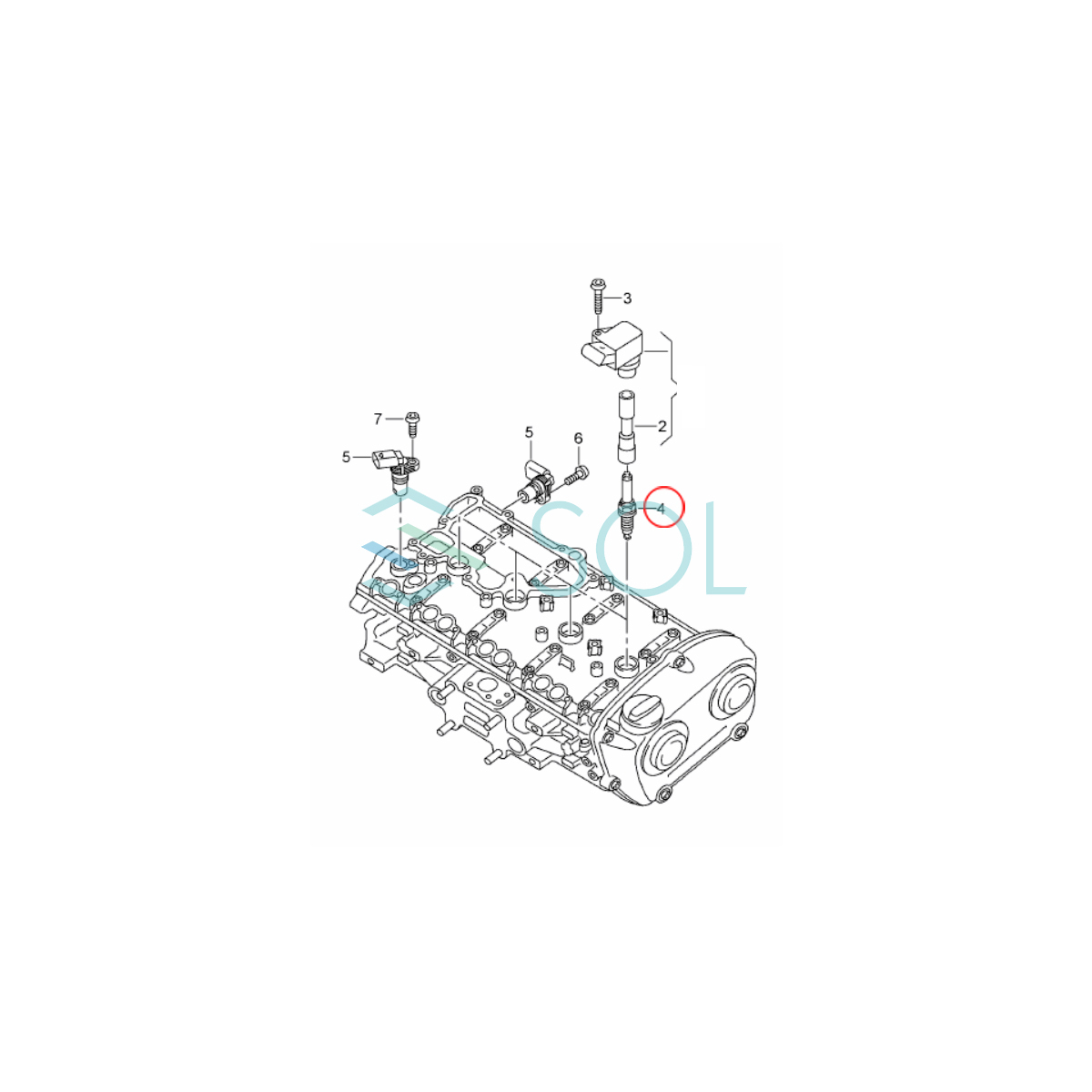 アウディ A6(4G2 4GC 4G5 4GD) A7(4GA 4GF) ダブルプラチナ スパークプラグ 1本 BOSCH製 FQ5NPP332S 06K905601B 06K905601D_画像2