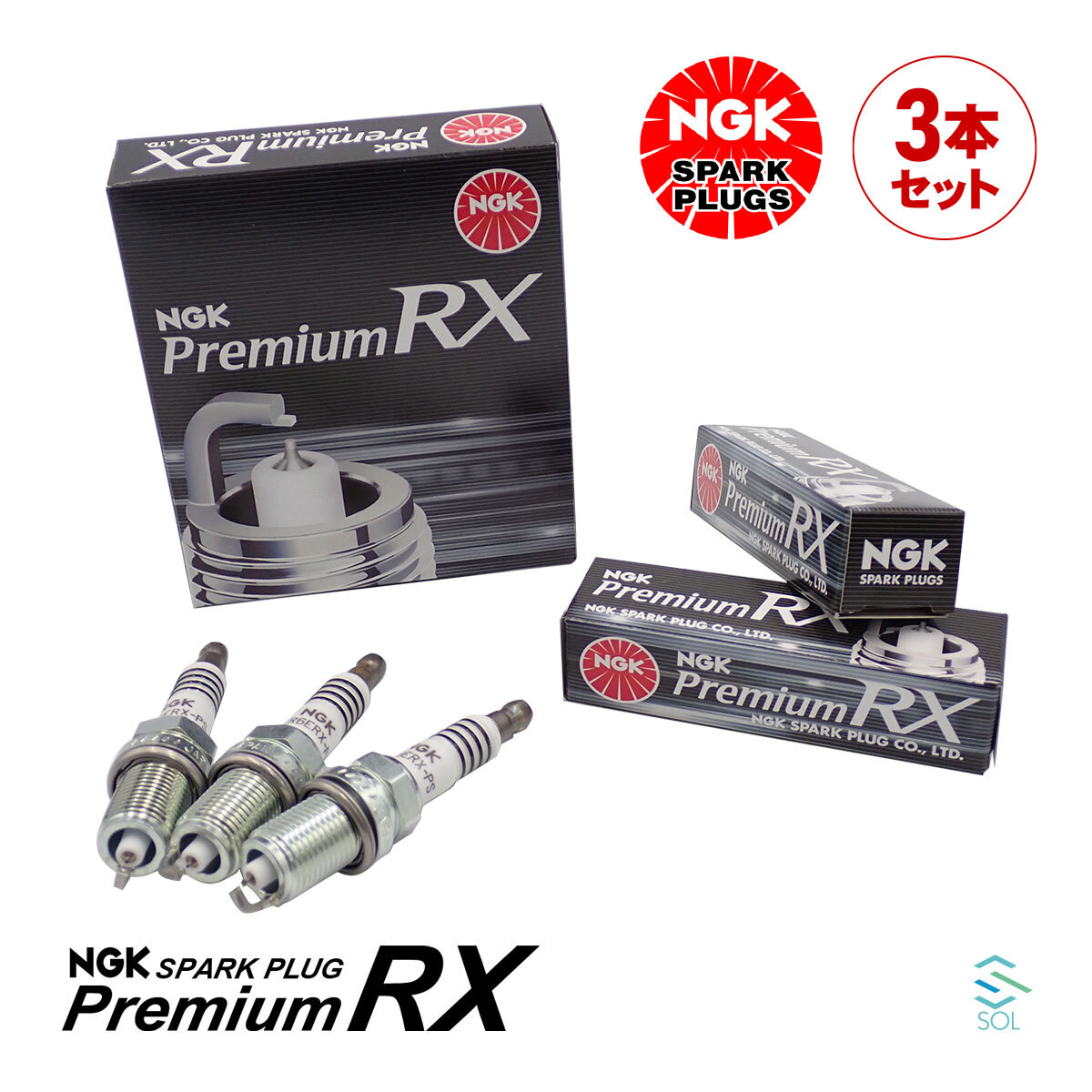 NGK スパークプラグ プレミアムRX イリジウム 3本セット 1台分 出荷締切18時 日産 NV100 オッティ クリッパー BKR6ERX-PS_画像1