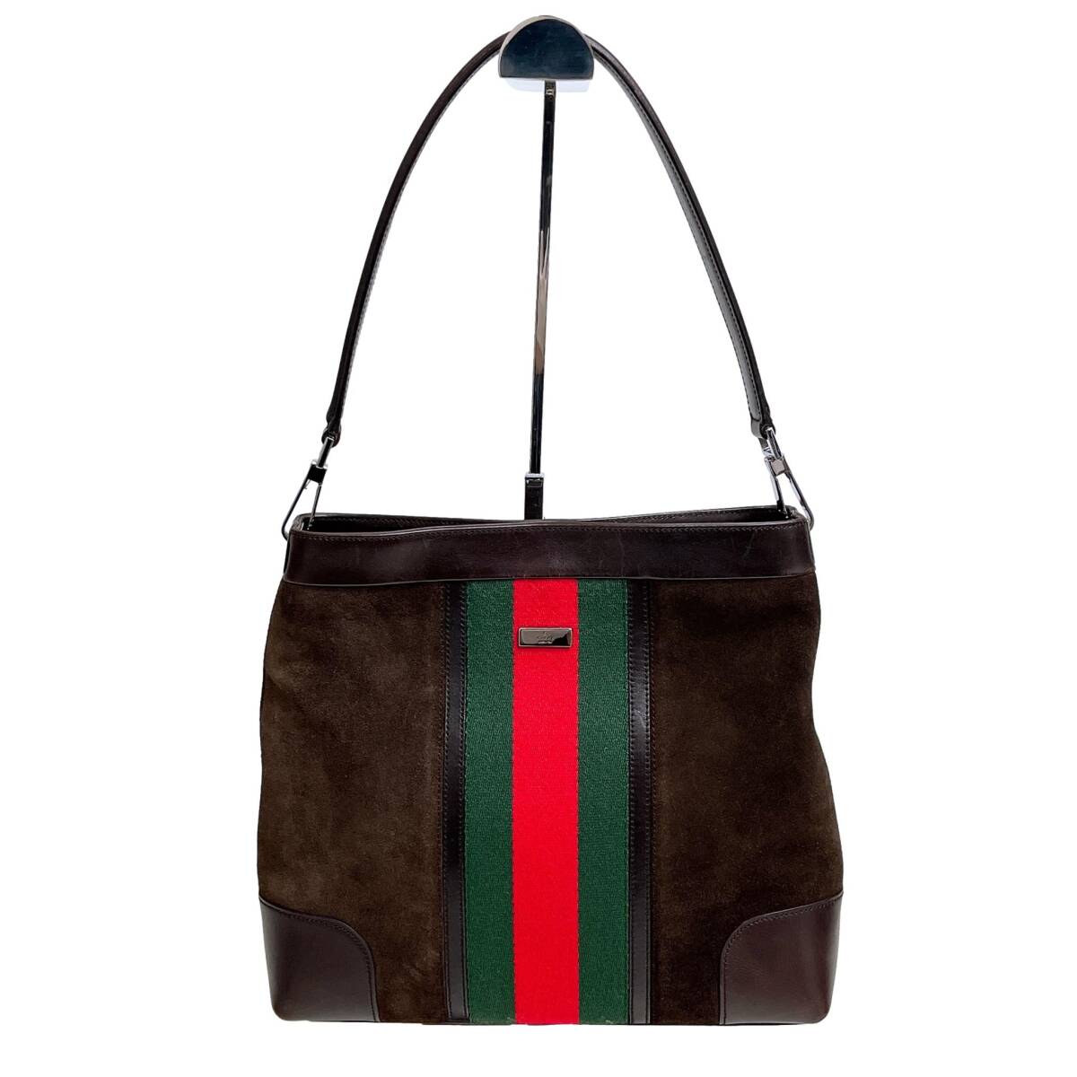 GUCCI　グッチ　ワンショルダー　スエードレザー　シェリーライン　ハンドバッグ　肩掛け　レディース