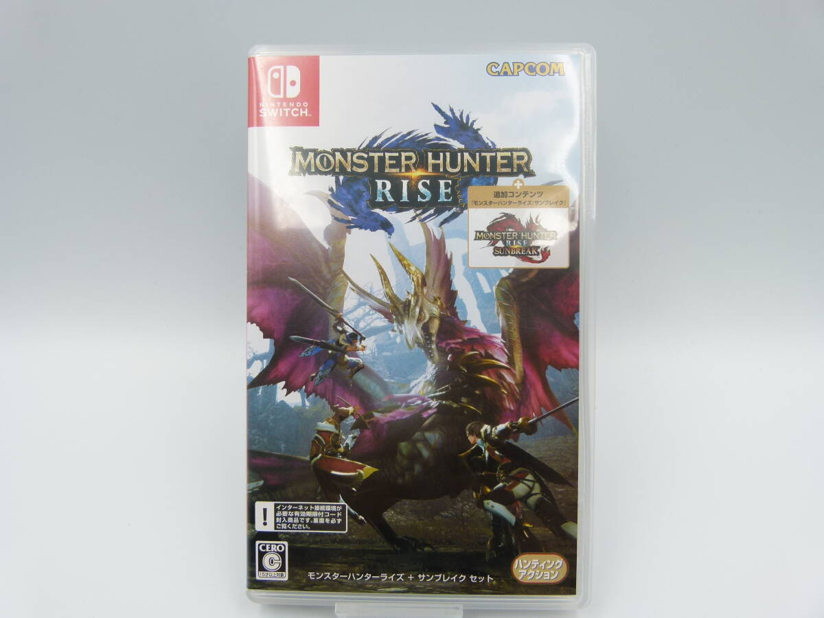 054/G059★中古品★Nintendo SWITCH★スイッチソフト MONSTER HUNTER RISE モンスターハンターライズ サンブレイク セットの画像1