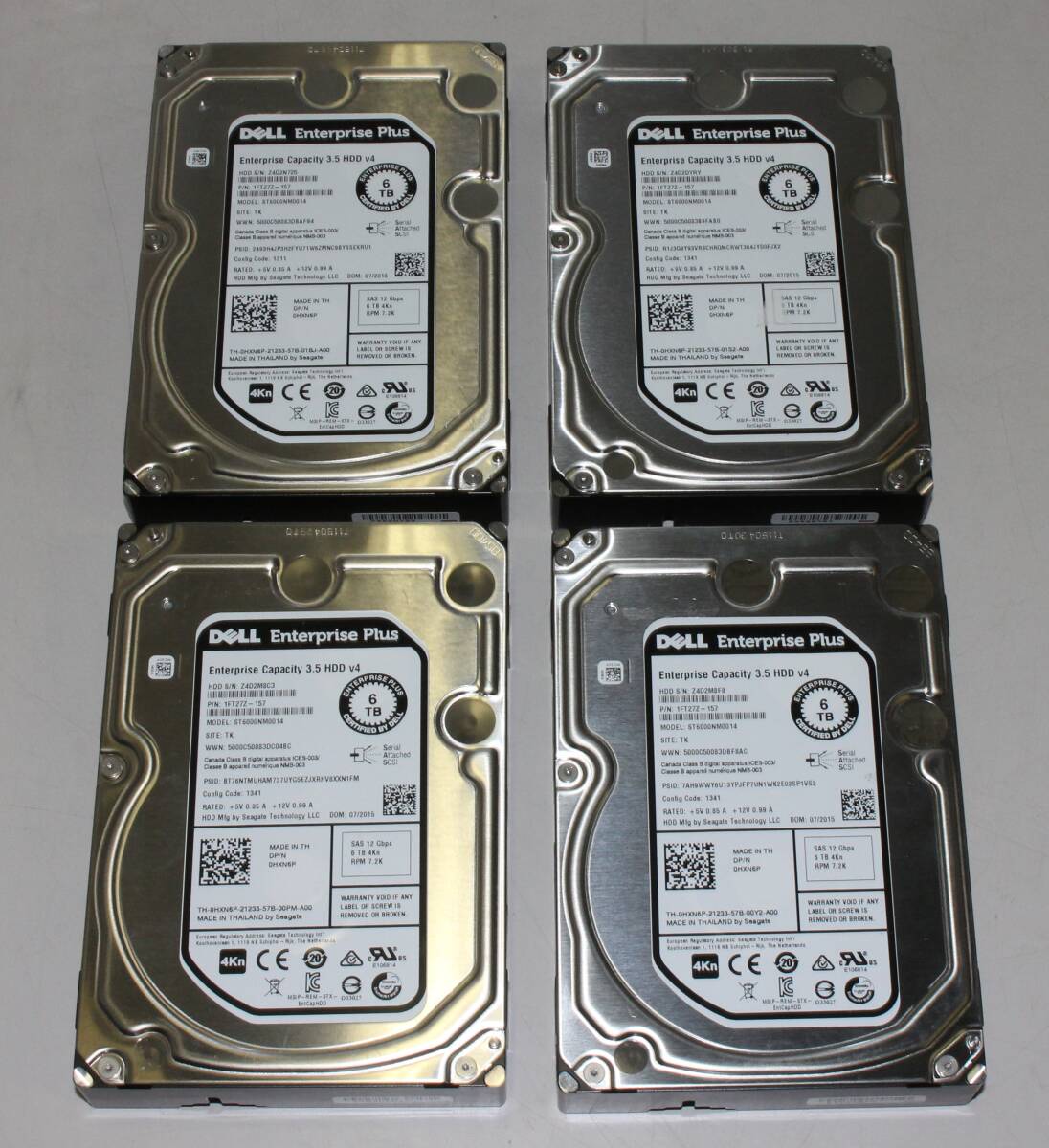 *DELL SAS 6TB 12 Gb/s HDD 3.5 -inch 7200RPM * used operation goods *(4 pcs. set total 24TB)